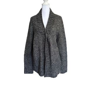 Women Sweater Long Sleeve Shirt Open/one Button Front Knit Cardigan Size M/Gray